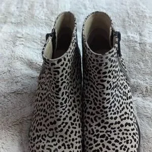 State Shoes State Kipp Wedge Leopard Print Leather Ankle